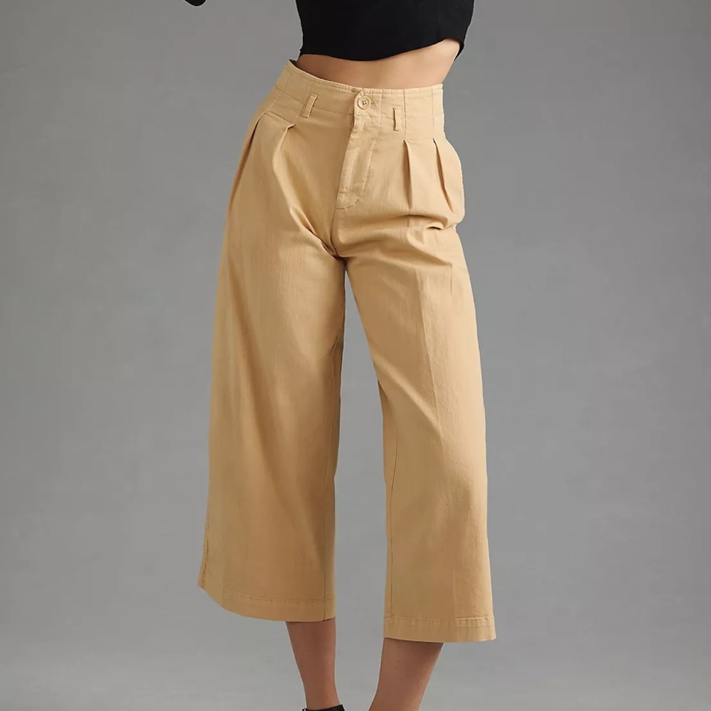 NWT MSRP $130 MAEVE REMI WIDE-LEG CROP CHINO PANTS